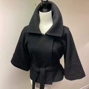 Vintage Wool Black Retro Style Jacket - Size XS (fits up to Size M)